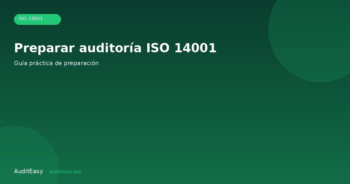 Preparación auditoría ISO 14001 Preparación auditoría ISO 14001